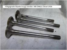 4 Begagnade Slipade Insugs-ventiler. MB OM621 Diesel 1958-