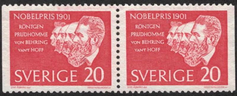 Facit #529BB Nobelpristagare 1901, 20 öre röd