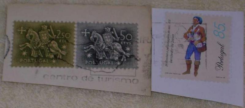 Några portugisiska frimärken på klipp