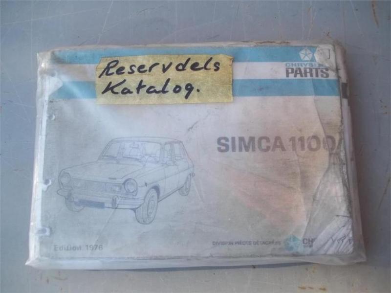 Reservdelskatalog. Simca 1100. 1976. OBS LÄS TEXT