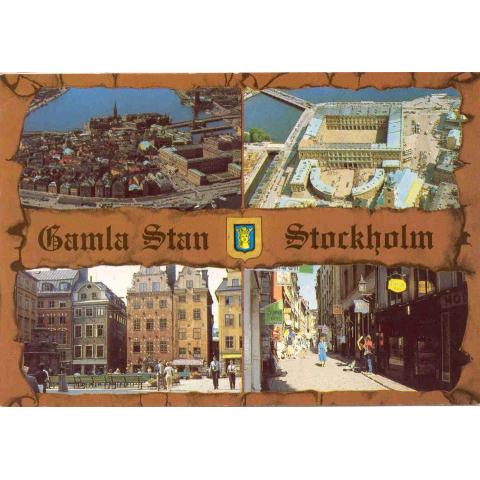 STOCKHOLM, Gamla Sta´n, postg. flerbilds A6-kort
