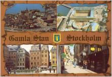 STOCKHOLM, Gamla Sta´n, postg. flerbilds A6-kort