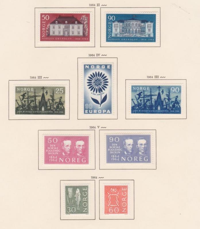 Ostämplade frimärken från året 1964, katalogvärde ca 100 kr