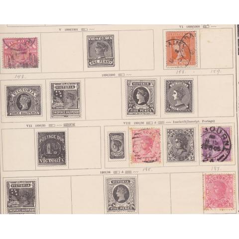 Viktoria 5 frimärken stämplade 1880-1900-talet