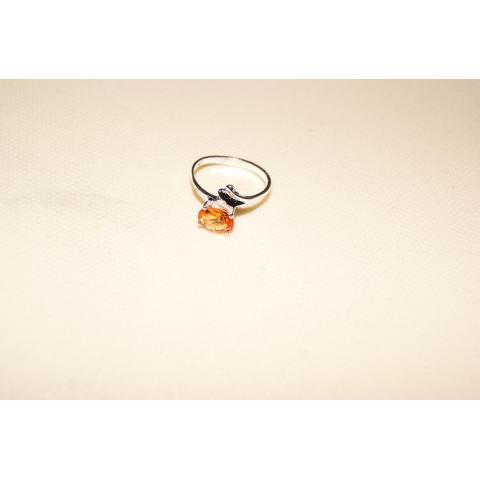 Sterling silver ring med Cubik Zirkon(orange)