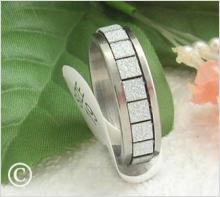 Ring, stainless steel med glitter! Innerdia 19mm!