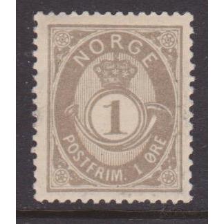 Norge, F 73, 1 öre brungrå **.