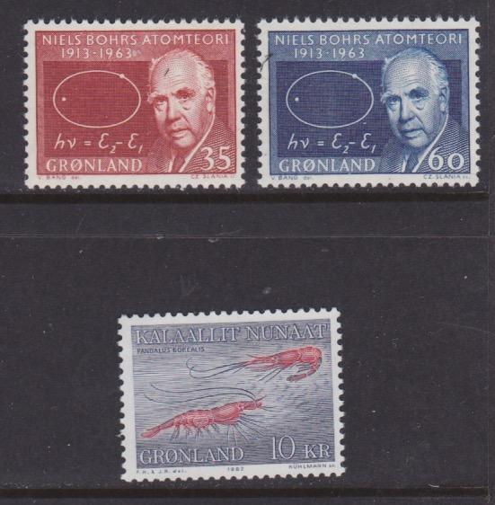 Grönland,Niels Bohr F 62-3 och Räkor F 133, allt ** 