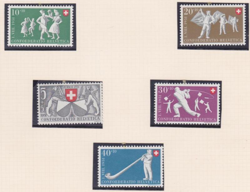 Schweiz, M 555-9 *(*) frimärken, komplett serier.
