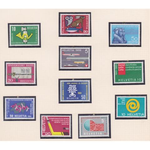 Schweiz, 1/2 sida *(*) frimärken från åren 1959-61