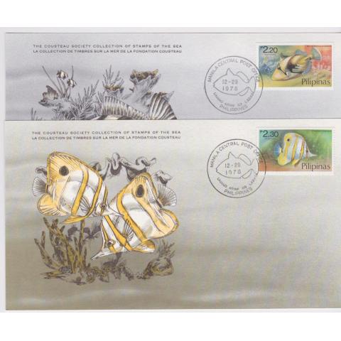 Philipinas, 2 FDC Stamp of the sea 29.12 1978 