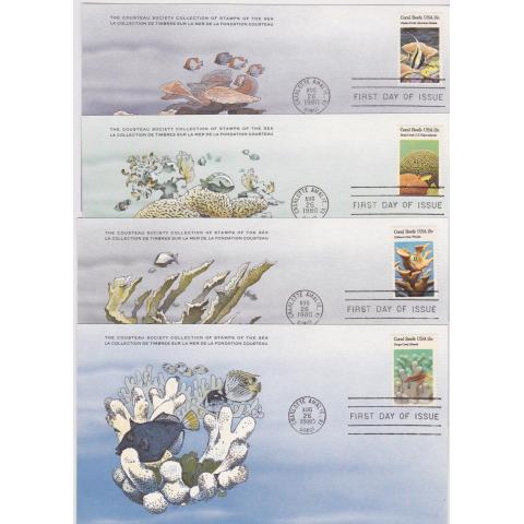 USA, 4 brev Stamp of the sea  26.aug 1980