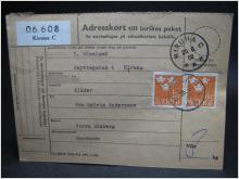 Adresskort med stämplade frimärken - 1962 - Kiruna C till Norsbron