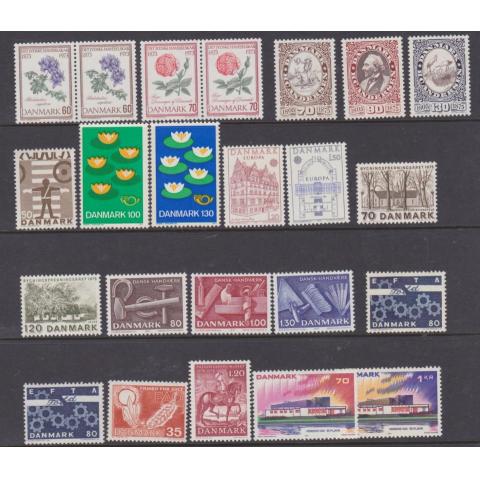 Div. frimärken från 1970-talet, katalog 157 kr, nominal 21 Dkr