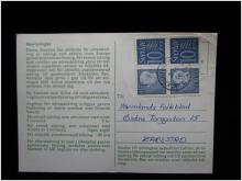 Adressändringskort med stämplade frimärken - 1964 