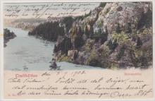 Trollhättan. Helvetesfalllet, färgkort sänt 1902