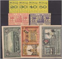 Notgeld, 9 st sedlar från Österrike 1920