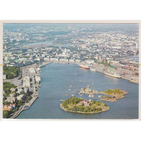 Helsingfors, flygfoto över staden , färgkort sänt till Sverige 1978