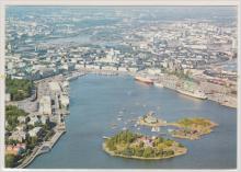 Helsingfors, flygfoto över staden , färgkort sänt till Sverige 1978