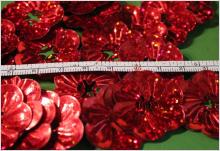 paljetter hobby pyssel röda blommor 30mm diameter