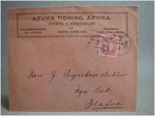 Försändelse med stämplat frimärke - Arvika 3/2 1916 - Arvika Tidning