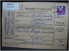 Adresskort med stämplade frimärken - 1962 - Jokkmokk till Munkfors