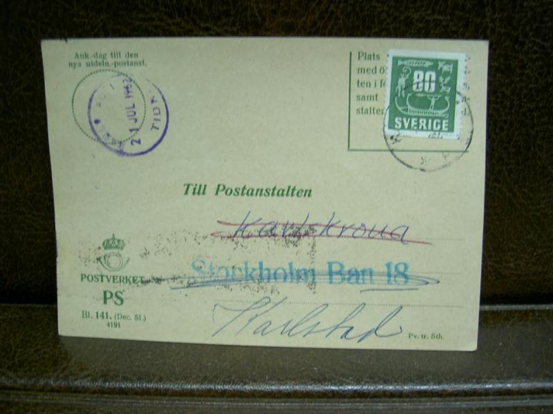Paketavi med stämplade frimärken - 1962 -  Karlskrona till Karlstad 1