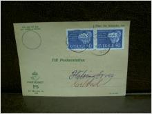Paketavi med stämplade frimärken - 1962 -  Fiskebäckskil till Karlstad 1