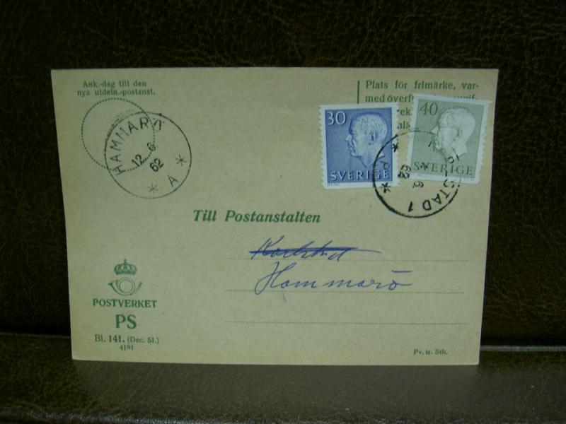 Paketavi med stämplade frimärken - 1962 - Karlstad 1 till Hammarö