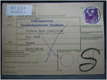 Adresskort med stämplade frimärken - 1962 - Stockholm till Sunne