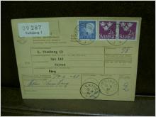 Paketavi med stämplade frimärken - 1967 - Trelleborg 1 till Skived