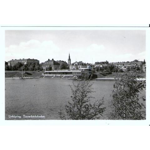 Vykort. Östergötland..Linköping. Tinnerbäcksbadet. PG 1952. ( Alingsås).