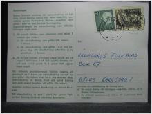 Adressndringskort med stämplade frimärken - 1972 - Upplands Väsby