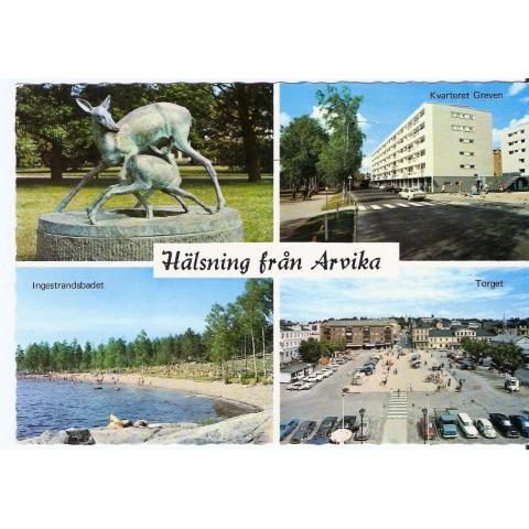  Vykort. Hälsning från Arvika. Värmland.. ULTRA kort.