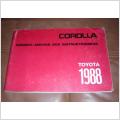  Instruktionsbok  till en Toyota Corolla 1988
