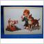  Tecknat vykort - Old fashion 35 - Hund katt och pojke