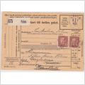 Adresskort till inrikes paket, Falun 5.8 1927 till Löfriset, eftersänt Voxnabruk, blankett 239 b. (Juni 25)