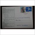 Poststämplat  adresskort med frimärken - Olsäter