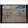 Poststämplat  adresskort med frimärken - Halmstad 1 