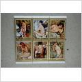Ekivok 6 stycken frimärken - Ajman Art 1971 Renoir paintings