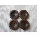 4 äldre superfina 4 - håls bruna knappar 27 mm