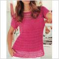 Stickmönster fin kortärmad topp
