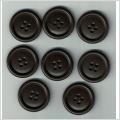 8 äldre fina mörkbruna stora knappar 28 mm