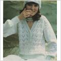 Stickmönster jumper med v-mönster och v-ringat stl. 36 - 44