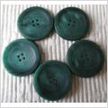 5 Stora grönmelerade knappar med kant 29 mm